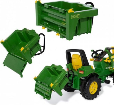 Karrocë lodër Rolly Toys HaulBox, shtesë për traktorë me pedale, plastike, jeshile