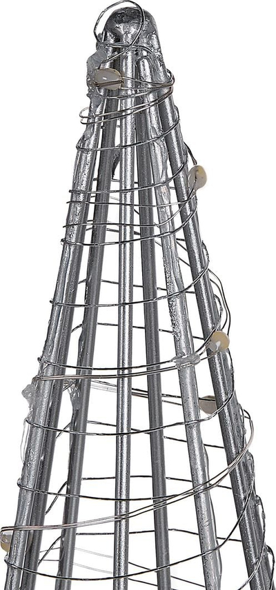 Pemë dekorative Krishtlindjesh PUKSALA, 60cm, LED, argjendtë