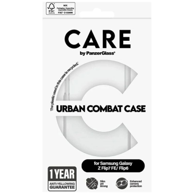 Mbrojtëse telefoni PanzerGlass CARE Urban Combat, Samsung Galaxy Z Flip6 Z Flip7 FE, kornizë transparente