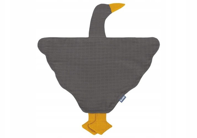 Pelenë pelush DIAPER CUDDLY GOOSE, muslin pambuku, për foshnje, gri me të verdhë