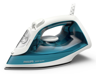 Пегла со пареа Philips 2000 Series, нелеплива плоча, проѕирен резервоар за вода, бело-сина