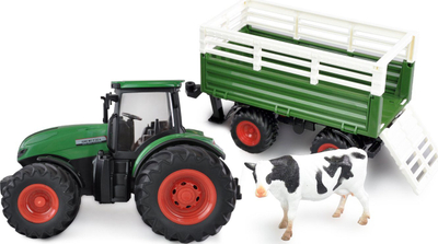 Lodër traktor me telekomandë Amewi RC Tractor With Livestock Transporter, 1:24, bateri Li Ion 500mAh, jeshile