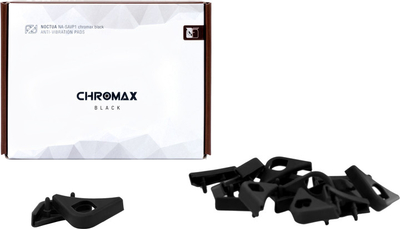 Set pjesësh Noctua NA-SAVP1 Chromax me pjesë që eleminon dridhjet, 16 pjesë, të zeza