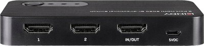 Përshtatës HDMI Lindy 2 porta, 8K 60Hz, bidirectional, i zi