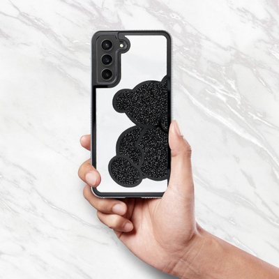 Këllëf telefoni OEM Teddy Bear për Samsung Galaxy S25 FE, PC TPU, i zi