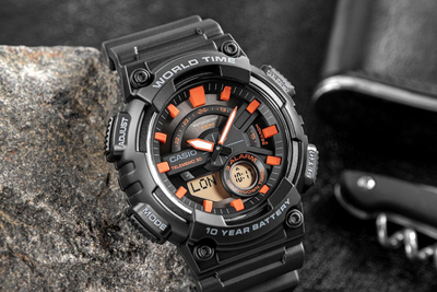 Ora digjitale Casio AEQ-110W-1A2VDF, quartz, 47mm, e zezë