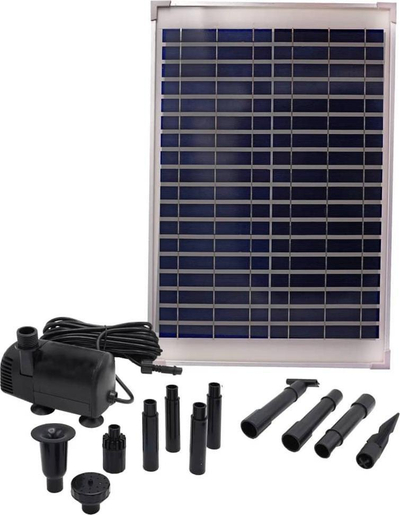 Set pompë shatërvani diellore Ubbink SolarMax 1000, panel diellor, pompë uji për pellg, e zezë