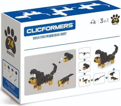 Конструктивна играчка Clicformers Brave Friends Set, 74 парчиња, за деца 4-12 години, повеќебојна