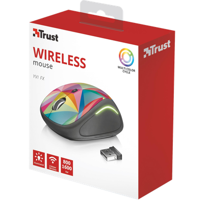 Maus TRUST Yvi FX, wireless, me shumë ngjyra