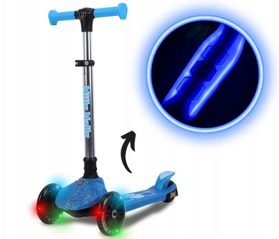 Trotinet me tre rrota Milly Mally Jelly, rrota me drita LED, blu