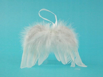 Dekor krahë engjëlli ADAR Angel Wings 444034, me pupla, i bardhë
