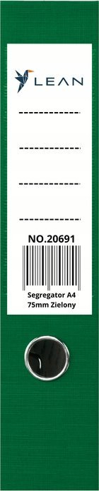 Dosje unazore LeanToys 20691, A4, 75mm, e gjelbër