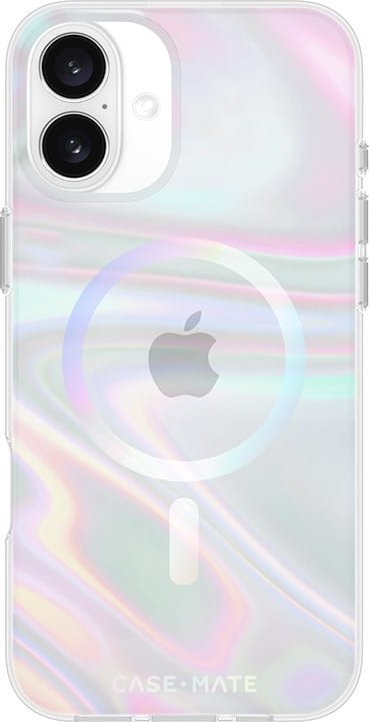 Kapak telefoni Case Mate Soap Bubble MagSafe, për iPhone 16 Plus, i tejdukshëm me shkëlqim shumëngjyrësh