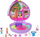 Set lodrash Polly Pocket Hedgehog Coffee Shop, kompakt udhëtimi, 2 kukulla micro, ngjyrë vjollcë