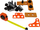 Set veglash lodër Leantoys Handyman, 40 pjesë, me çantë shpine, portokalli