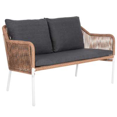Sofa e jashtme 2-ulëse Baffin (HM6054.01), bardhë/ bezhë