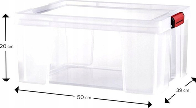 Kuti plastike Clip’n Store, 27L, 475x320x235mm, transparente