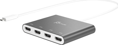 Stacion dokimi j5create JCA366-N, USB-C, deri 4 ekrane HDMI, i bardhë