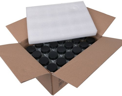 Set kavanoza për erëza Ruhhy, 24 copë, qelq 120 ml, kapakë të zinj