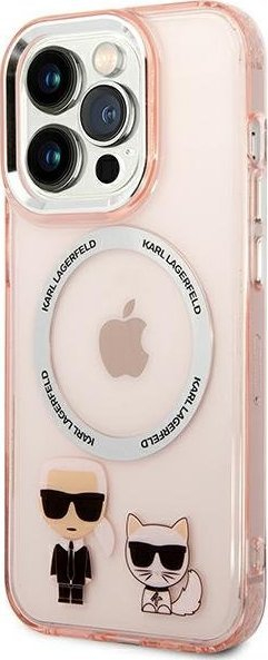 Mbulesë telefoni Karl Lagerfeld KLHMP14LHKCP, për iPhone 14 Pro 6.1", MagSafe, rozë