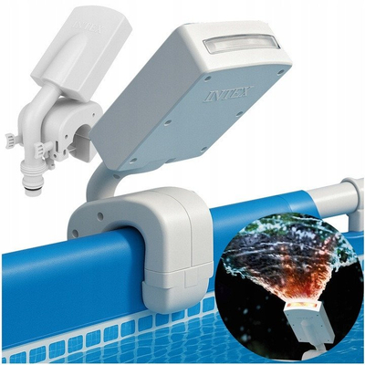 Sprinkler uji për pishinë Intex 28089, me LED shumëngjyrëshe, për pishina me kornizë mbi tokë