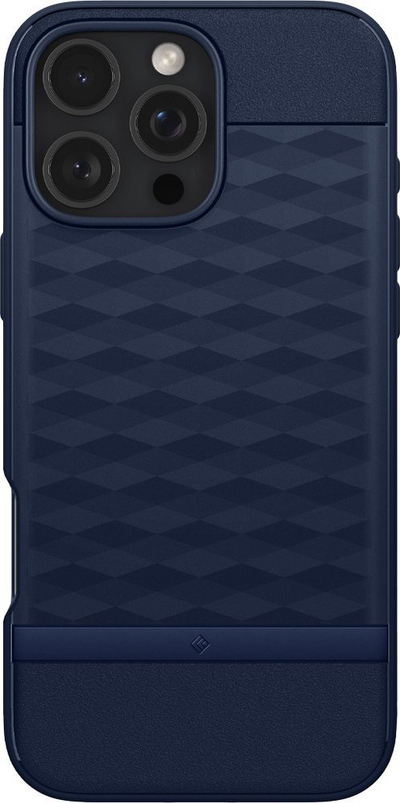 Kuti mbrojtëse Spigen Caseology Parallax MagSafe, për iPhone 16 Pro, blu e errët