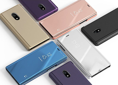 Mbulesë flip Hurtel Clear View Case Xiaomi Redmi 8A, bojnë edhe për qëndras, e zezë