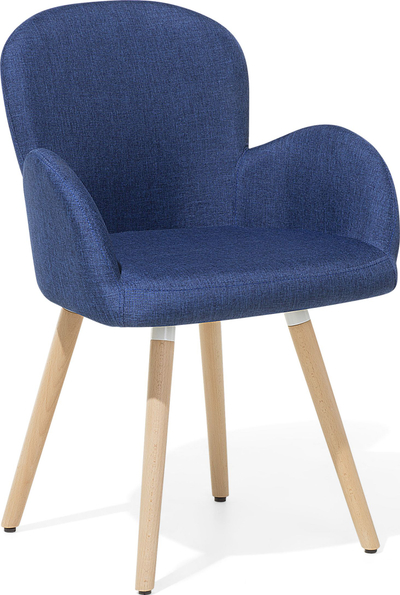 Set karrigesh ngrënieje Beliani Brookville, 2 copë, me mbështetëse për krahë, blu navy