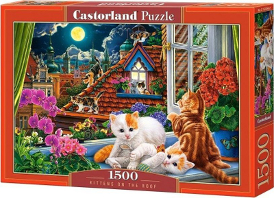 Puzzle Castorland Kittens on the Roof, 1500 copa, 68 x 47 cm, shumëngjyrësh