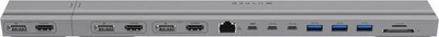 Docking station HyperDrive HD156, 15 porta USB C, për MacBook 13–16", gri