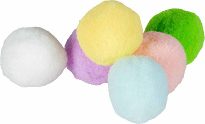 Lodra për mace Duvo+ Pastel Poly Balls, set me 6 toptha, me ngjyra