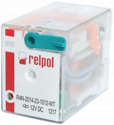Rele industriale Relpol R4N-2014-23-1012-WT, 4P, 12V DC, transparente