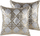 Jastëk dekorativ Beliani CASSIA, set 2 copë, 45 x 45 cm, gri me model gjeometrik