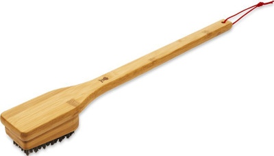 Furçë pastrimi grili Weber Bamboo, 18", me skraper, ngjyrë druri