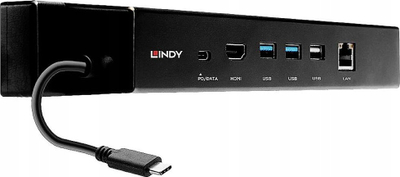 Docking Station Lindy USB C 3.2 Gen 2, HDMI, PD 100W, Gigabit LAN, e zezë