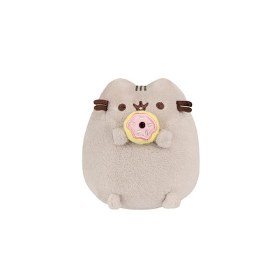 Lodër pelushi Pusheen ulur me donut, 10 cm, gri