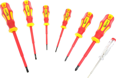 Set kaçavidash me tester GEKO, 7 copë, 1000V, e kuqe