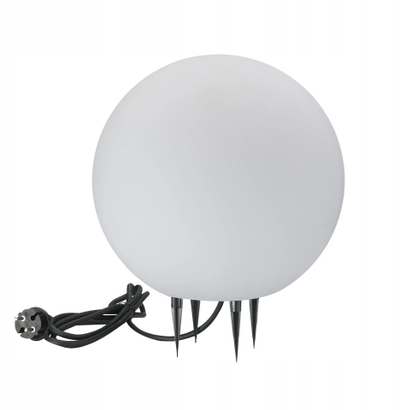 Llambë kopshti Polux ARGENTO, sferë Ø30cm, 1xE27 25W, IP65, e bardhë