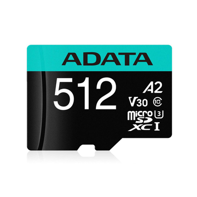 Kartë memorie ADATA Premier Pro microSDXC, 512GB, Class 10 UHS-I U3 A2 V30