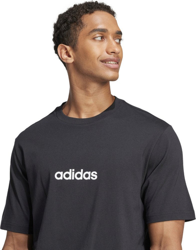 Bluzë adidas Essentials Linear Single M JE8993, pambuk 100%, për burra, e zezë