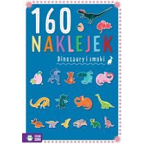Librushkë me ngjitëse Zielona Sowa 160 Naklejek, dinosaurë edhe dragonj, format i vogël, shumëngjyrësh