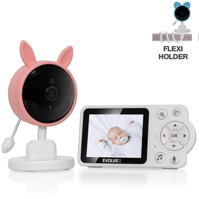 Monitor bebe EVOLVEO Baby Monitor N3, ekran LCD, ndriçim IR, rozë