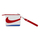 Portofol dore Nike Icon Cortez Wristlet, me zinxhir, me rrip të heqshëm, e bardhë kuqe