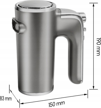 Рачен миксер Aigostar Hand Mixer, 400W, 5 брзини, сребрен