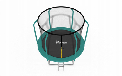 Trampolinë kopshti Funfit 312cm, rrjetë e jashtme mbrojtëse, shkallë, jeshile