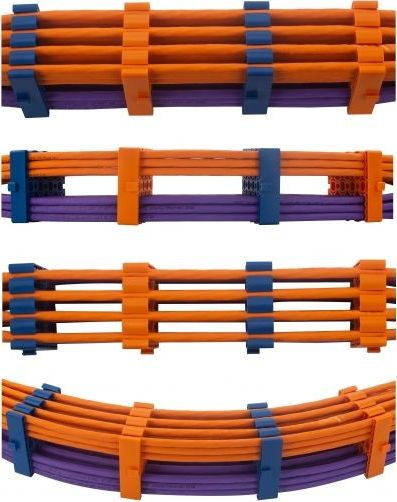 Organizues kabllosh rrjeti NEKU 24, plastik, për kabinet RACK, blu