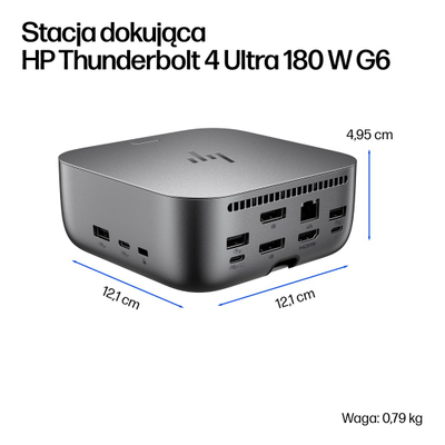 Dok stacion HP Thunderbolt 4 Dock Ultra G6, 180W, shumë porta USB dhe video, i zi
