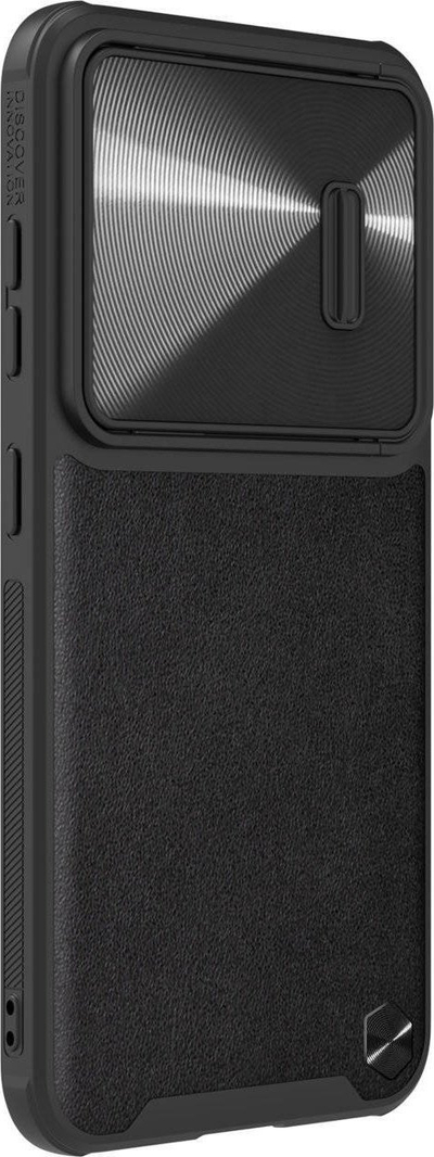 Maskë telefoni Nillkin CamShield Leather S, për Samsung S23, me kapak kamere, e zezë