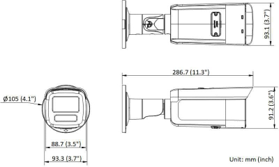 Kamerë IP Hikvision DS-2CD2T86G2H-4I, lentë 2.8mm, kamerë rrjeti, e zezë