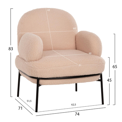 Kolltuk Agnes 74x71x83Hcm (HM9525.20), zezë